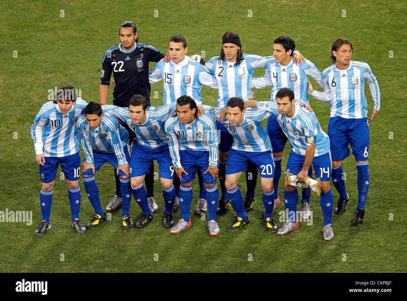 Team Argentina 2010 FIFA World Cup - Argentina vs. Mexico (3-1) - at Soccer  City stadium Soweto, South Africa - 27.06.10 Stock Photo - Alamy
