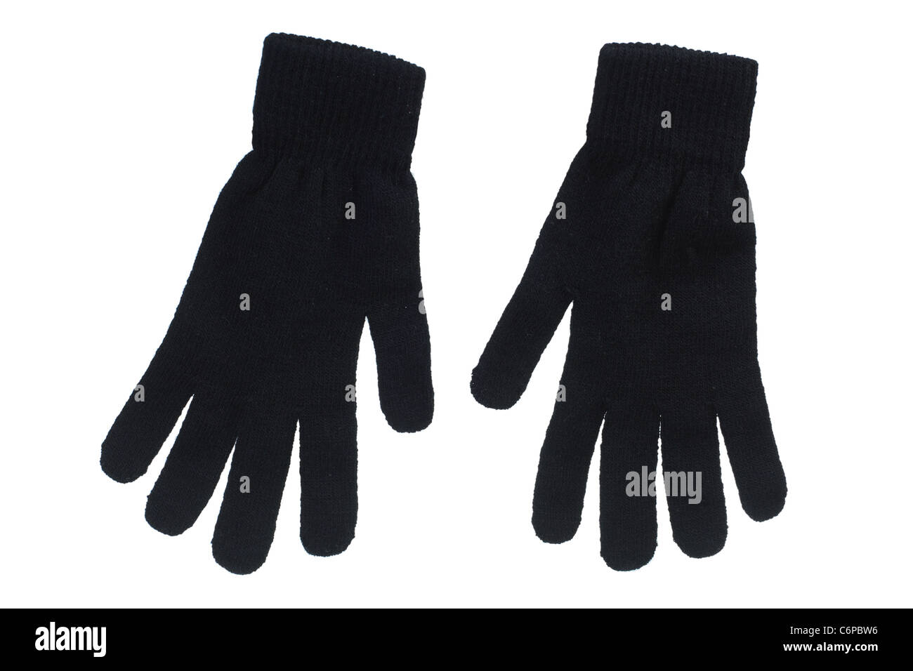 Pair of Black Gloves Stock Photo Alamy