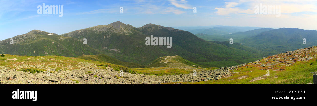 Great Gulf Wilderness with Appalachian Trail and Mount Clay, Jefferson, Adams and Madison in Distance, White Mountains, NH, USA Stock Photo