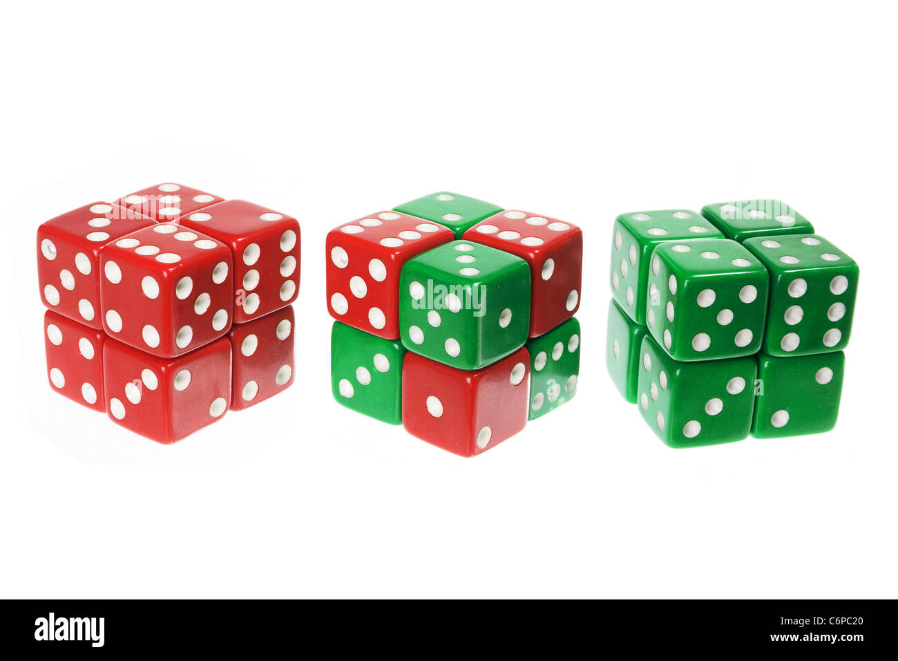 Green and Red Dice Stock Photo