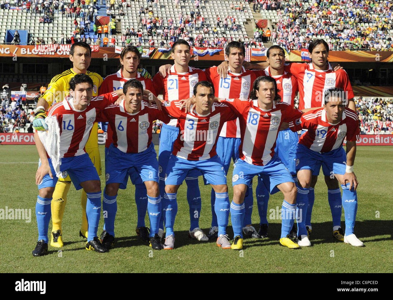 Paraguay team World Cup 2010 - Slovakia v Paraguay (0-2) at the Free