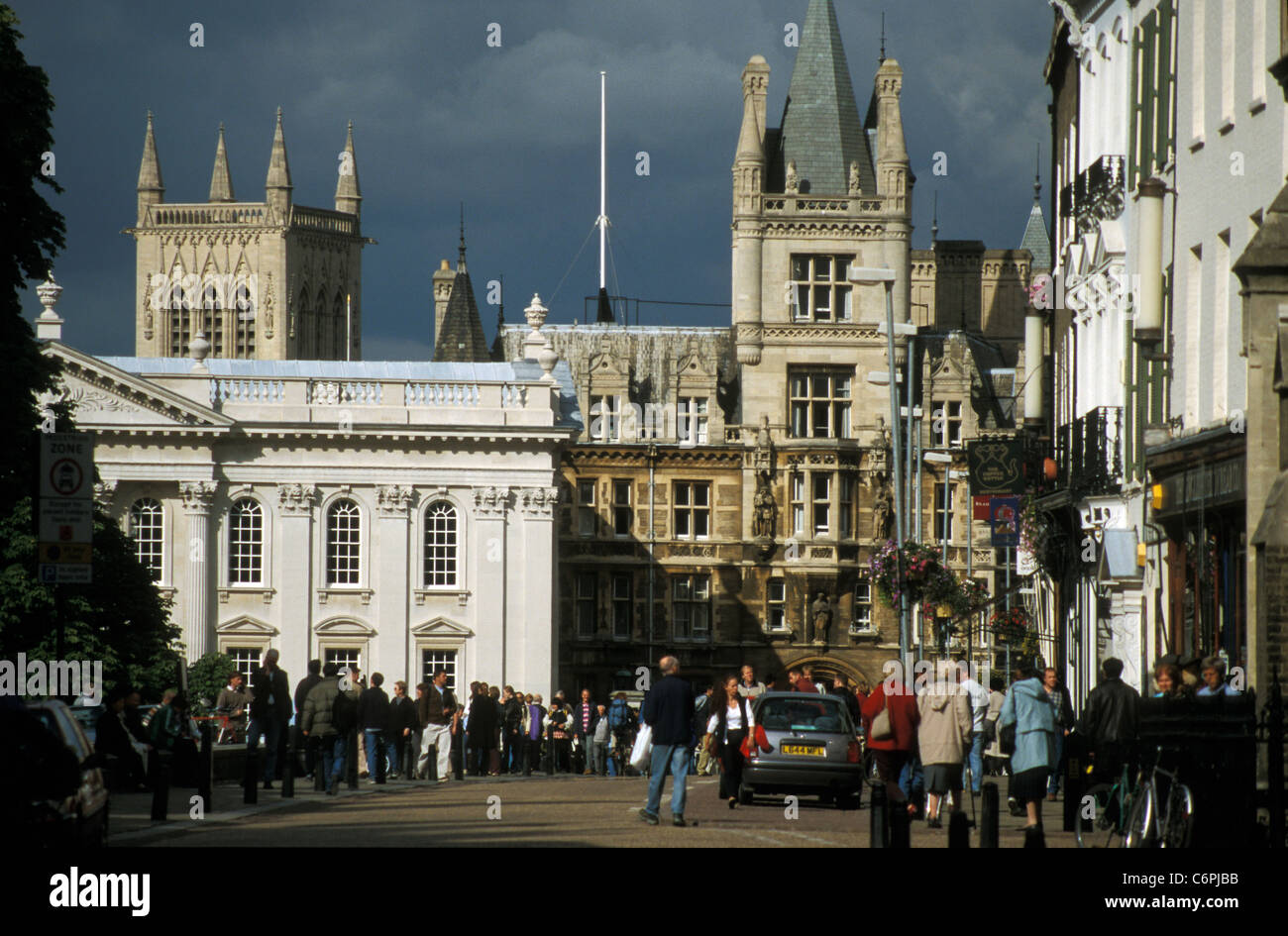 Street scene in Kings Parade, Cambridge, England Stock Photo