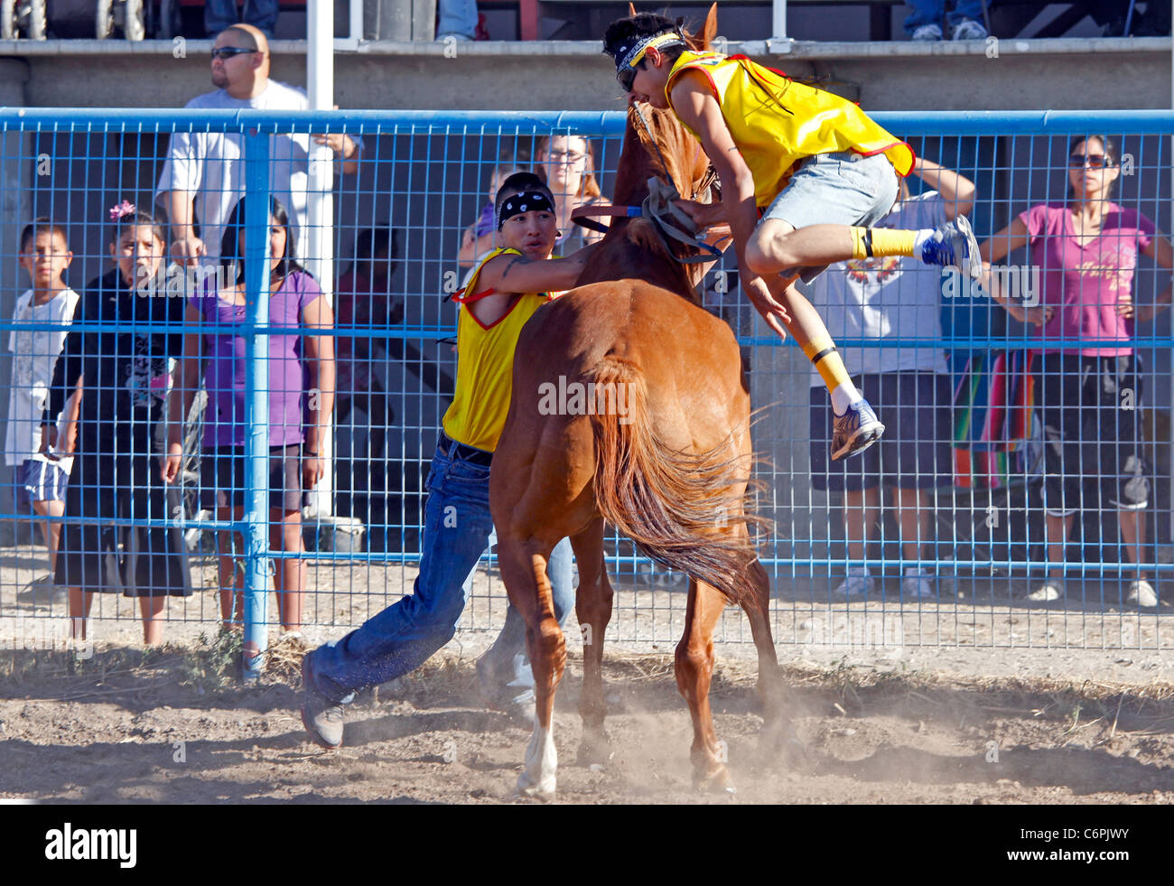 Indian Relay Horse race held during the annual ShoshoneBannock