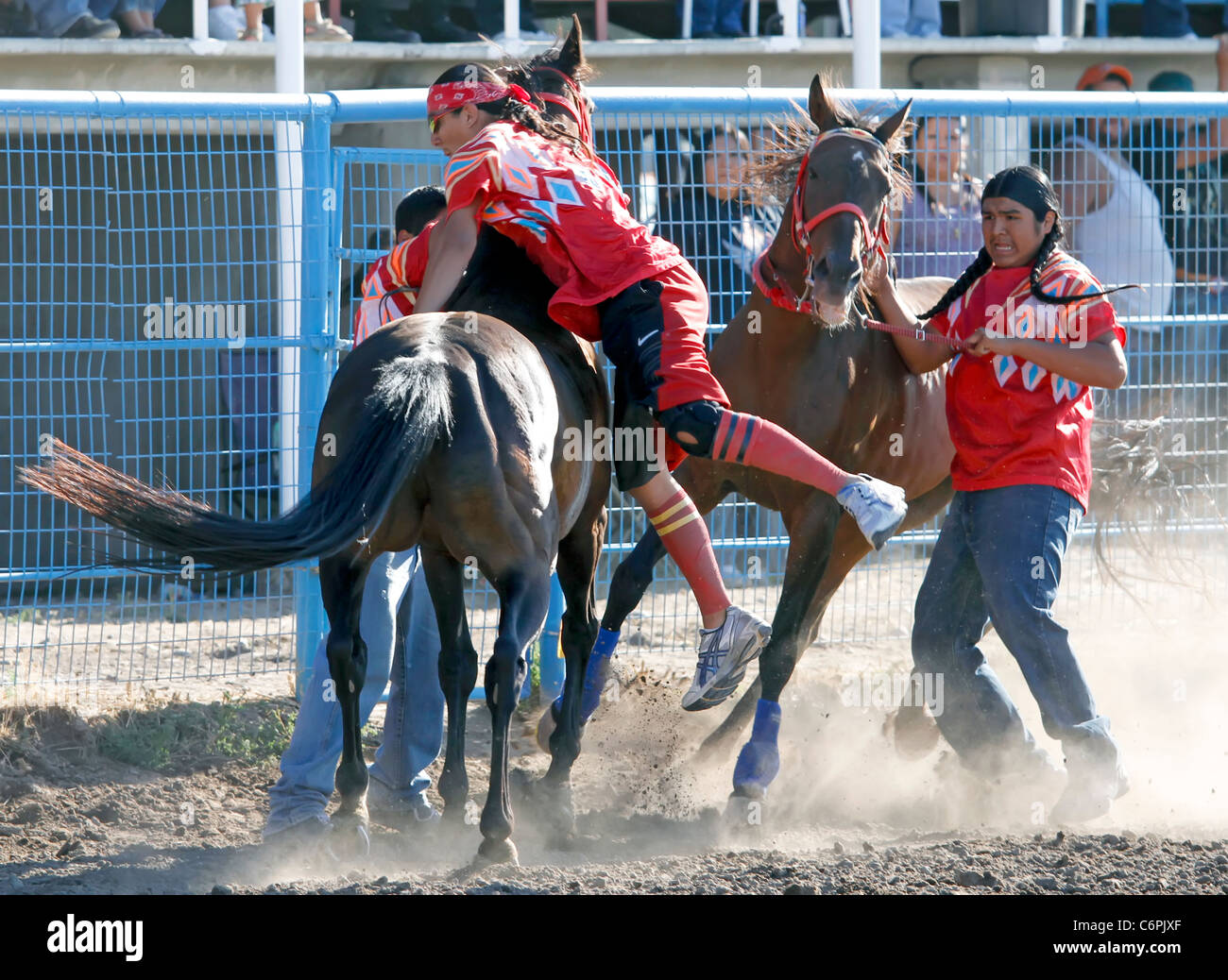 Indian Relay Horse race held during the annual ShoshoneBannock