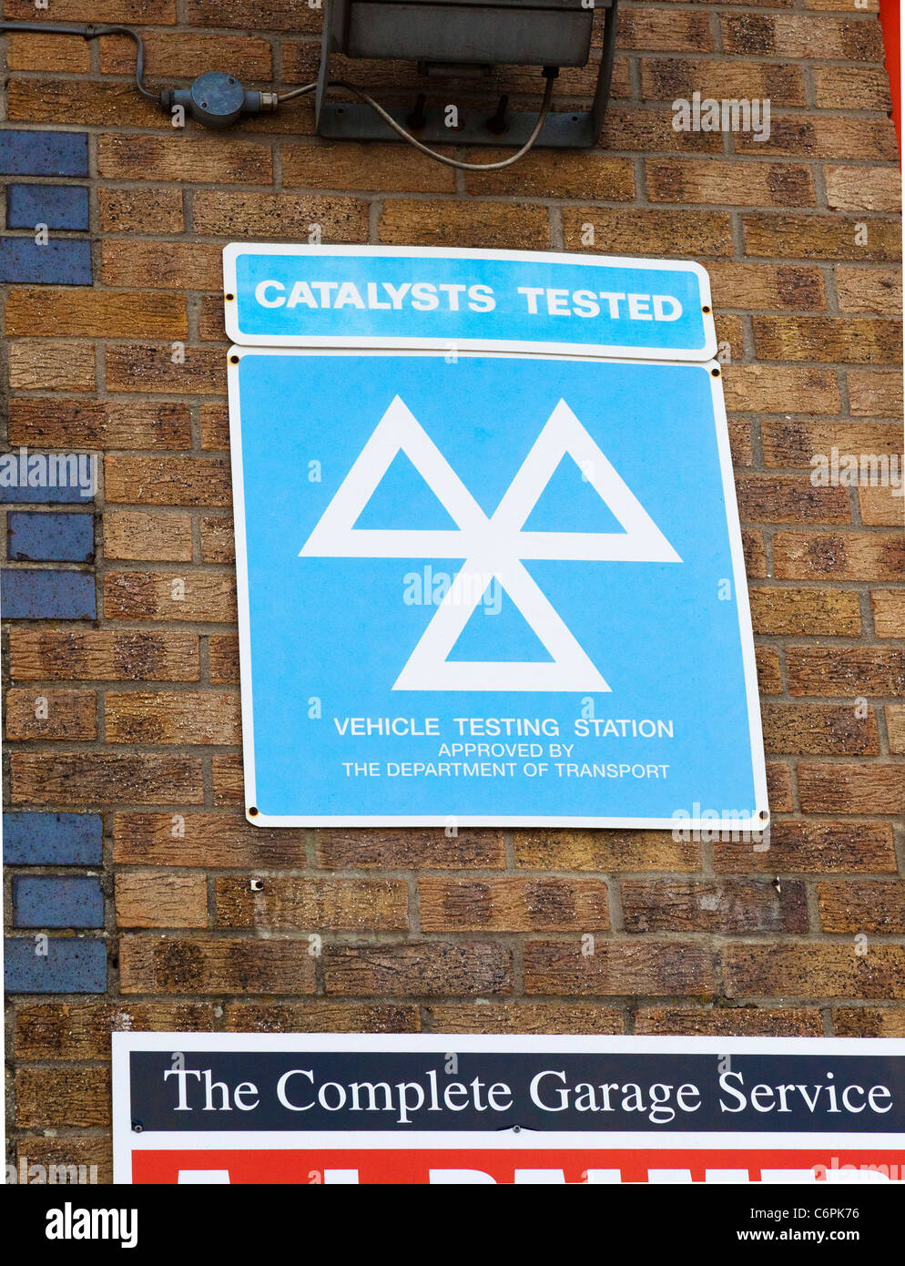 MOT vehicle testing centre sign in UK Stock Photo