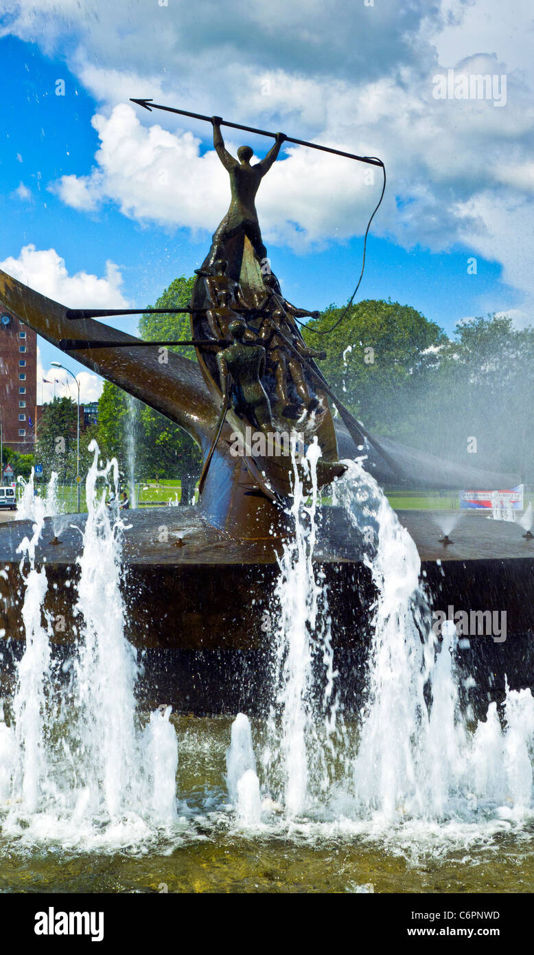 A monument fountain to Whaling, Sandefjord, Norway Stock Photo