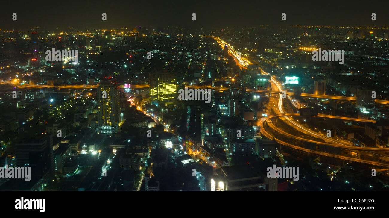 Bangkok skyline at night Stock Photo - Alamy