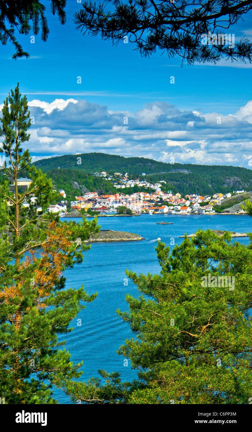 Kragerø town from Stabbestad, Norway Stock Photo