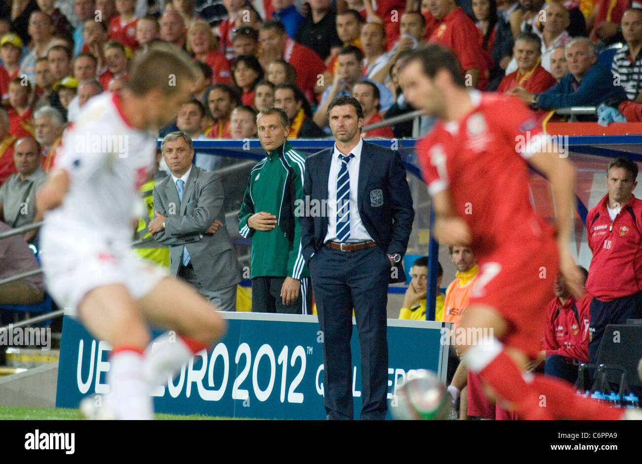 Euro 2012 Qualifying match - Wales v Montenegro at the Cardiff City Stadium.  ...:::EDITORIAL USE ONLY:::... Stock Photo