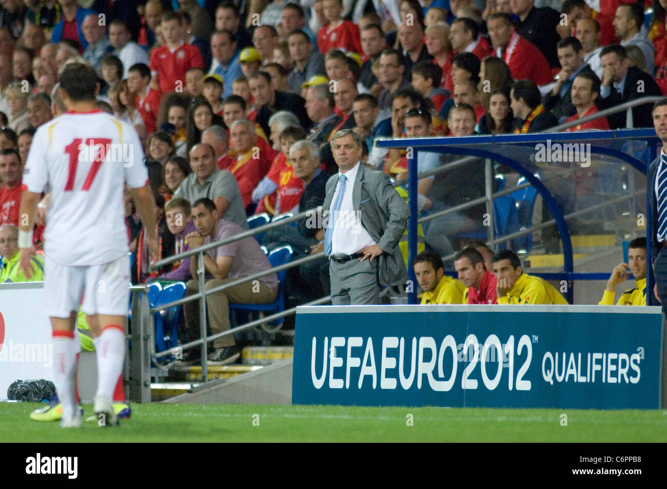 Euro 2012 Qualifying match - Wales v Montenegro at the Cardiff City Stadium.  ...:::EDITORIAL USE ONLY:::... Stock Photo