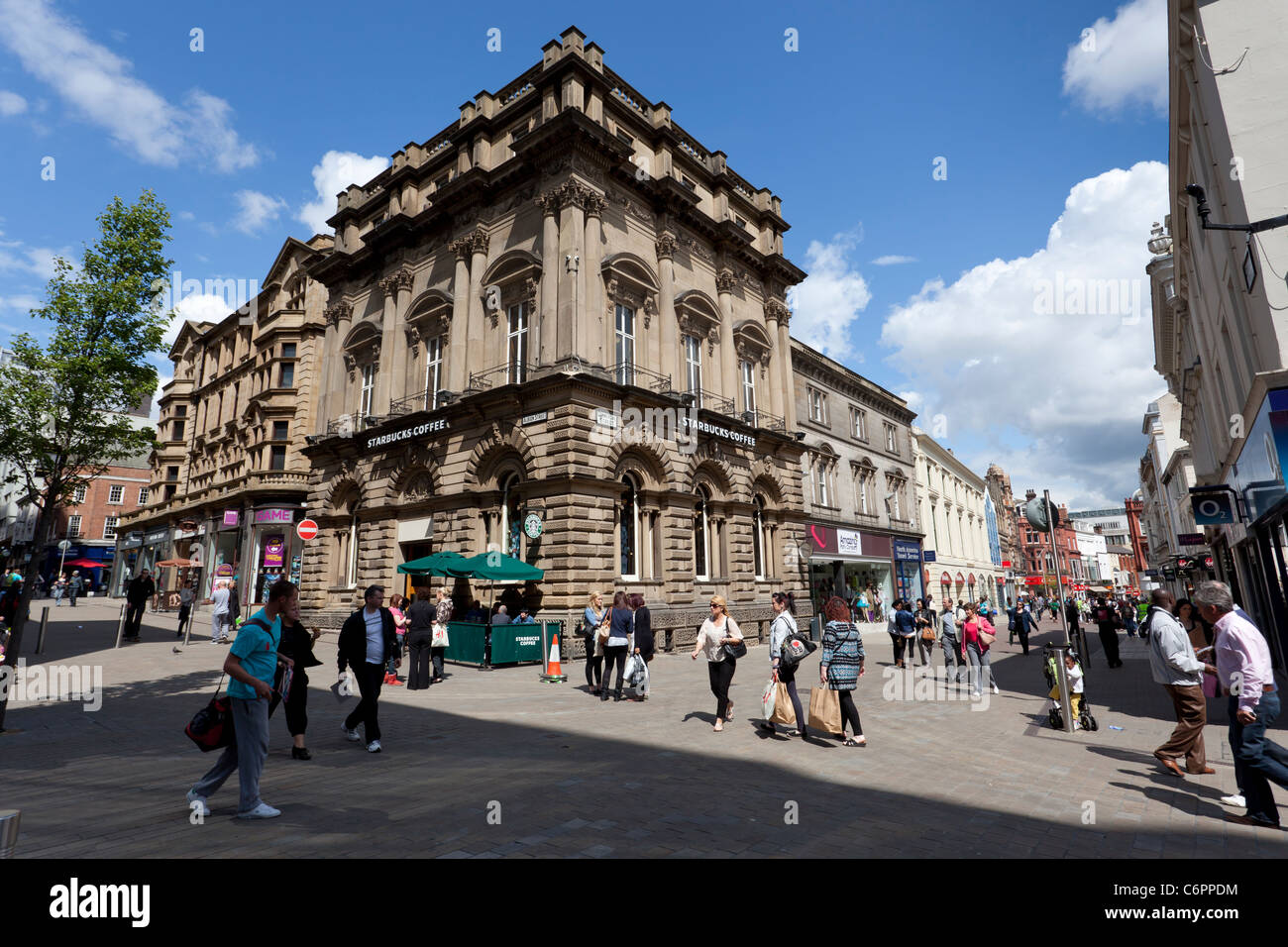The former Leeds Co-op building, built in 1852 it now houses a branch of Starbucks. Stock Photo