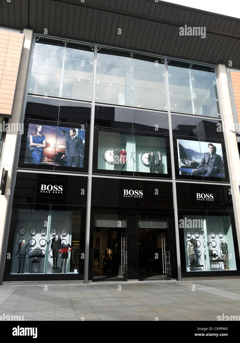 Hugo Boss store on New Cathedral Street in Manchester UK Stock Photo - Alamy