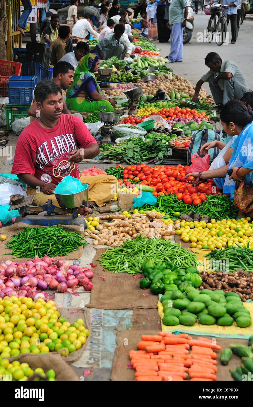 Vegetable market in Old Delhi Stock Photo Alamy