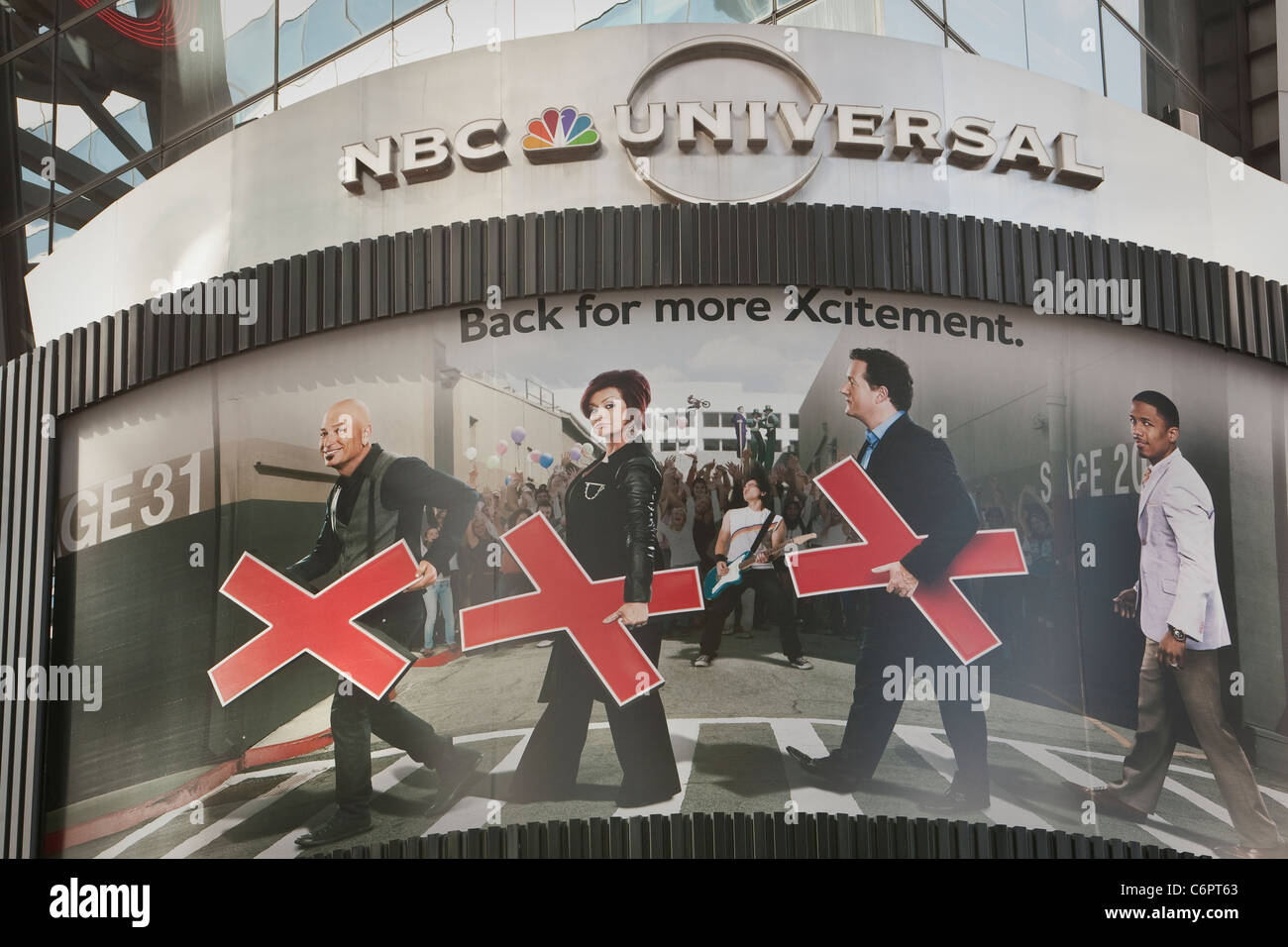 An advertising board for the NBC show America's Got Talent in the New York City borough of Manhattan Stock Photo