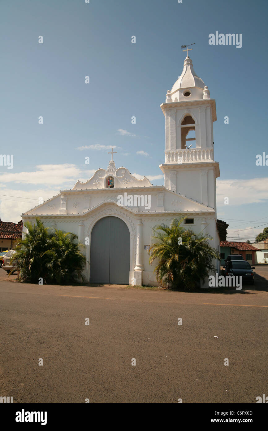 Monagrillo town, Herrera Province, Panama. San Miguel Arcangel Church. Stock Photo