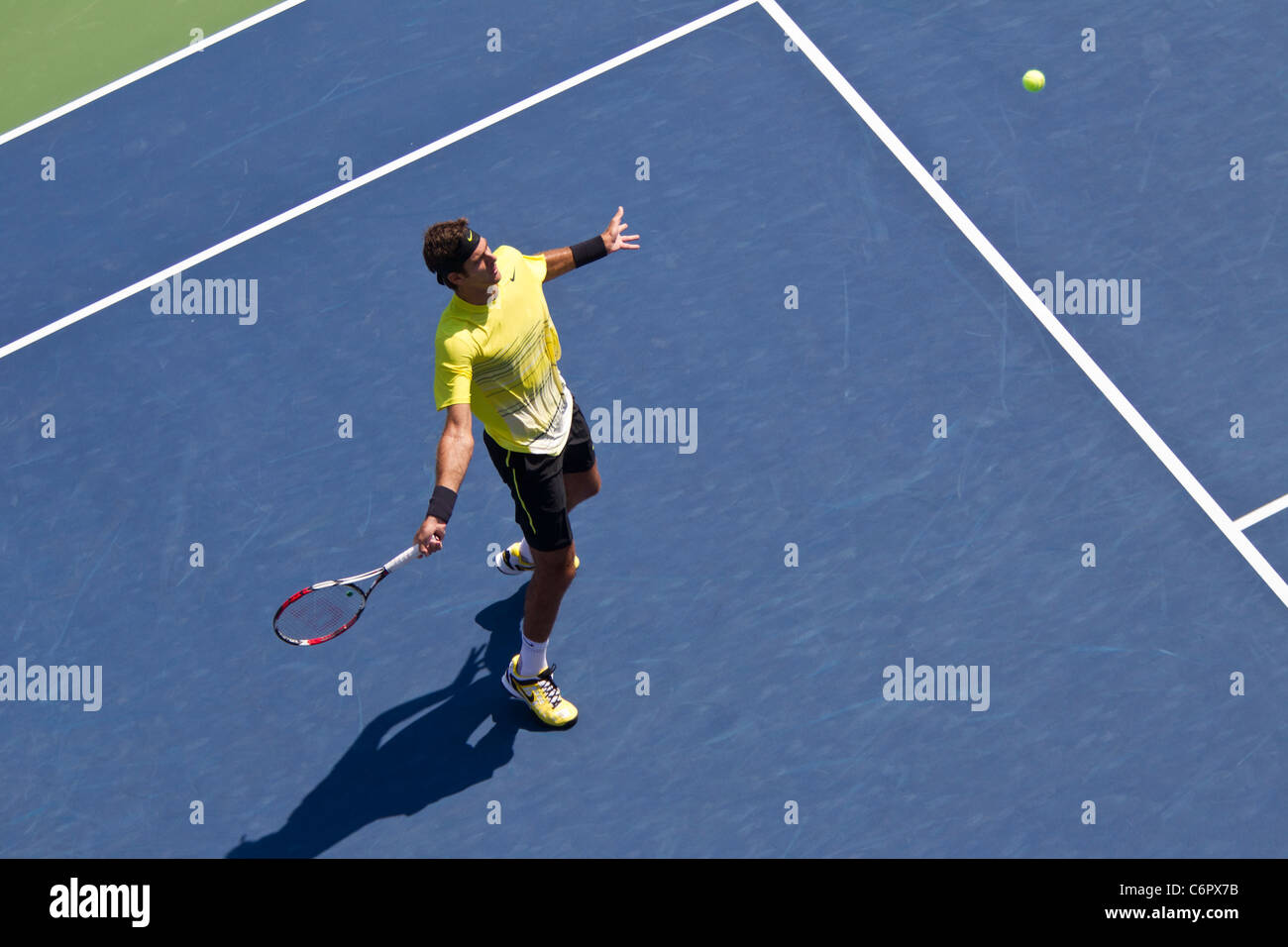 Juan Martin Del Potro (ARG) competing at the 2011 US Open Tennis. Stock Photo