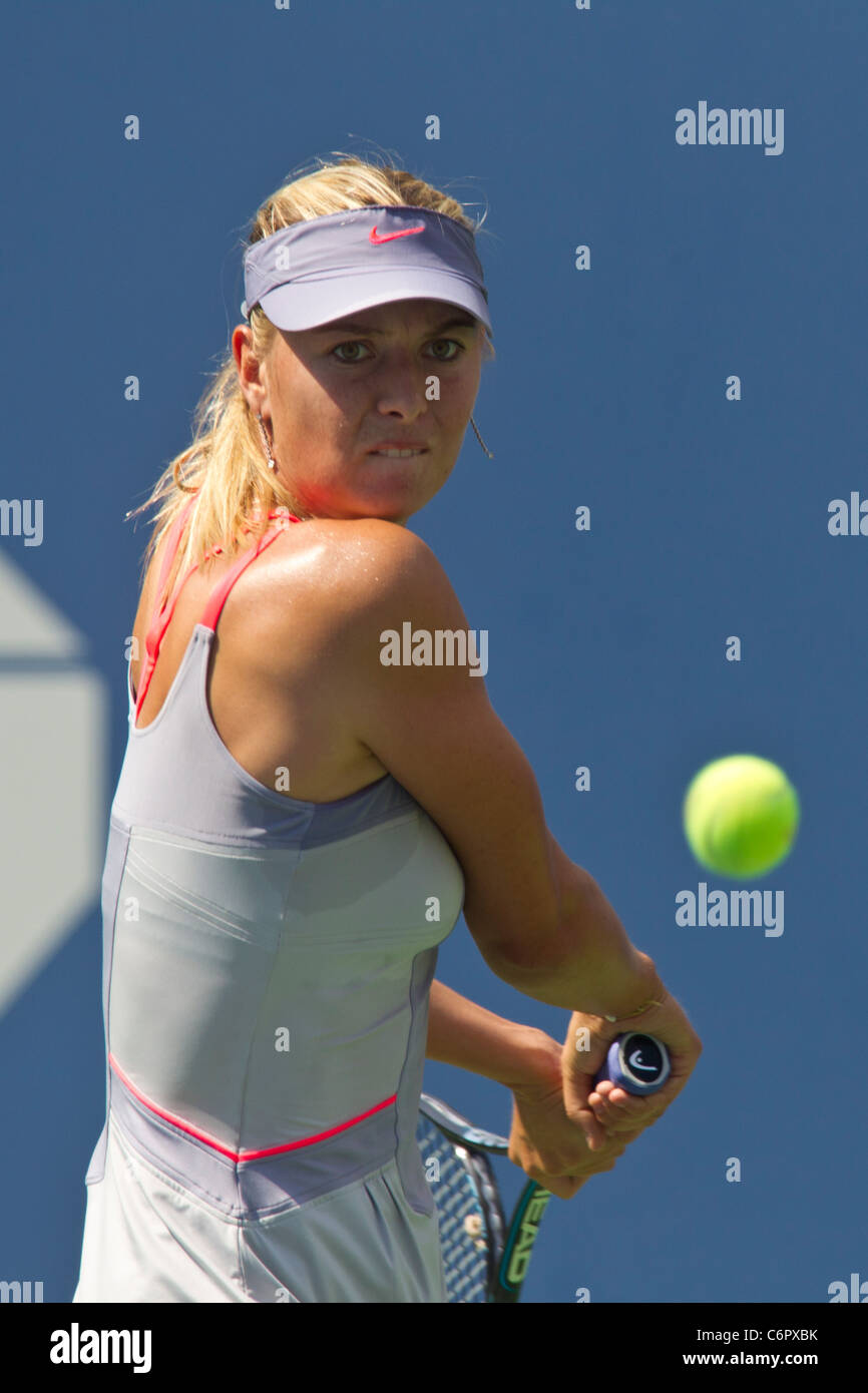 Maria Sharapova (RUS) competing at the 2011 US Open Tennis. Stock Photo
