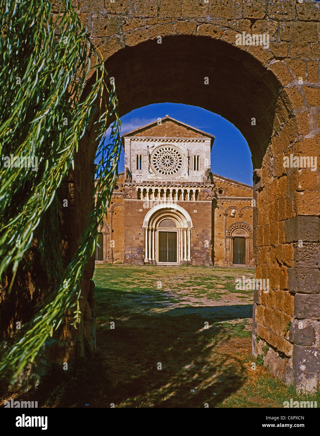 Tuscania near Viterbo.Church of St.Peter dating from the eighth century. Stock Photo