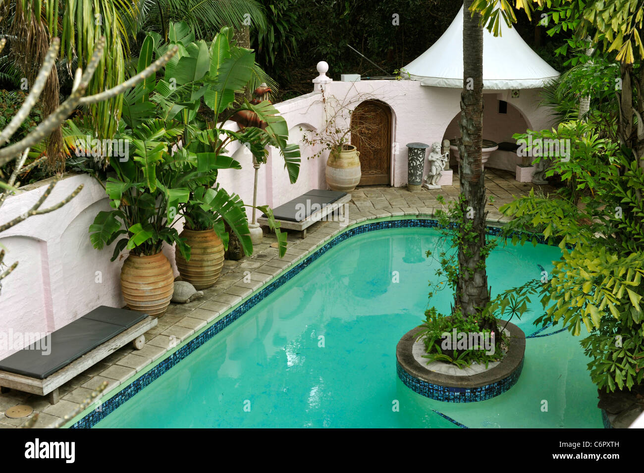 Raes on Wategos Byron Bay Australia swimming pool tropical Stock Photo