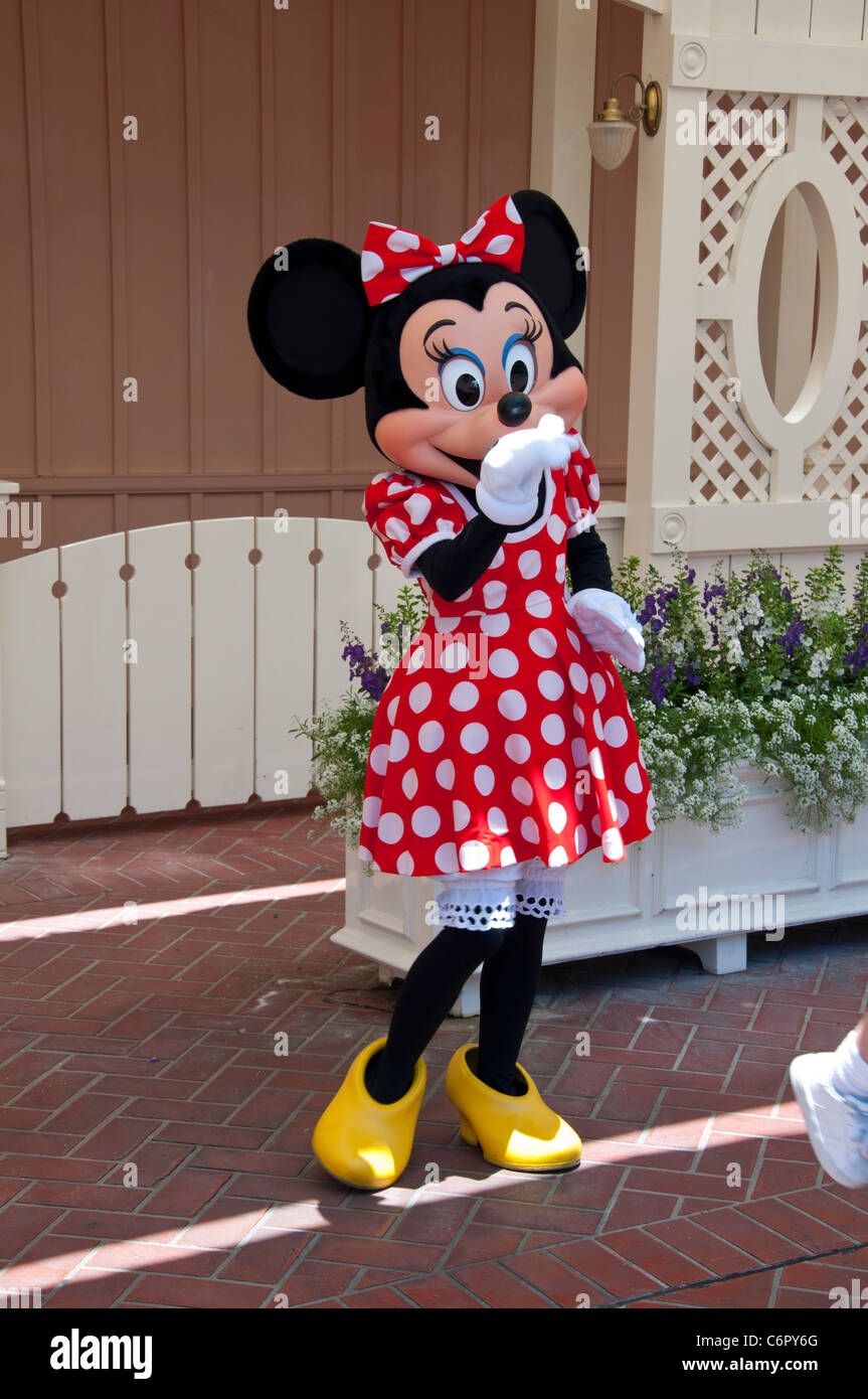 Minnie Mouse Character at Disneyland in Anaheim California Stock Photo