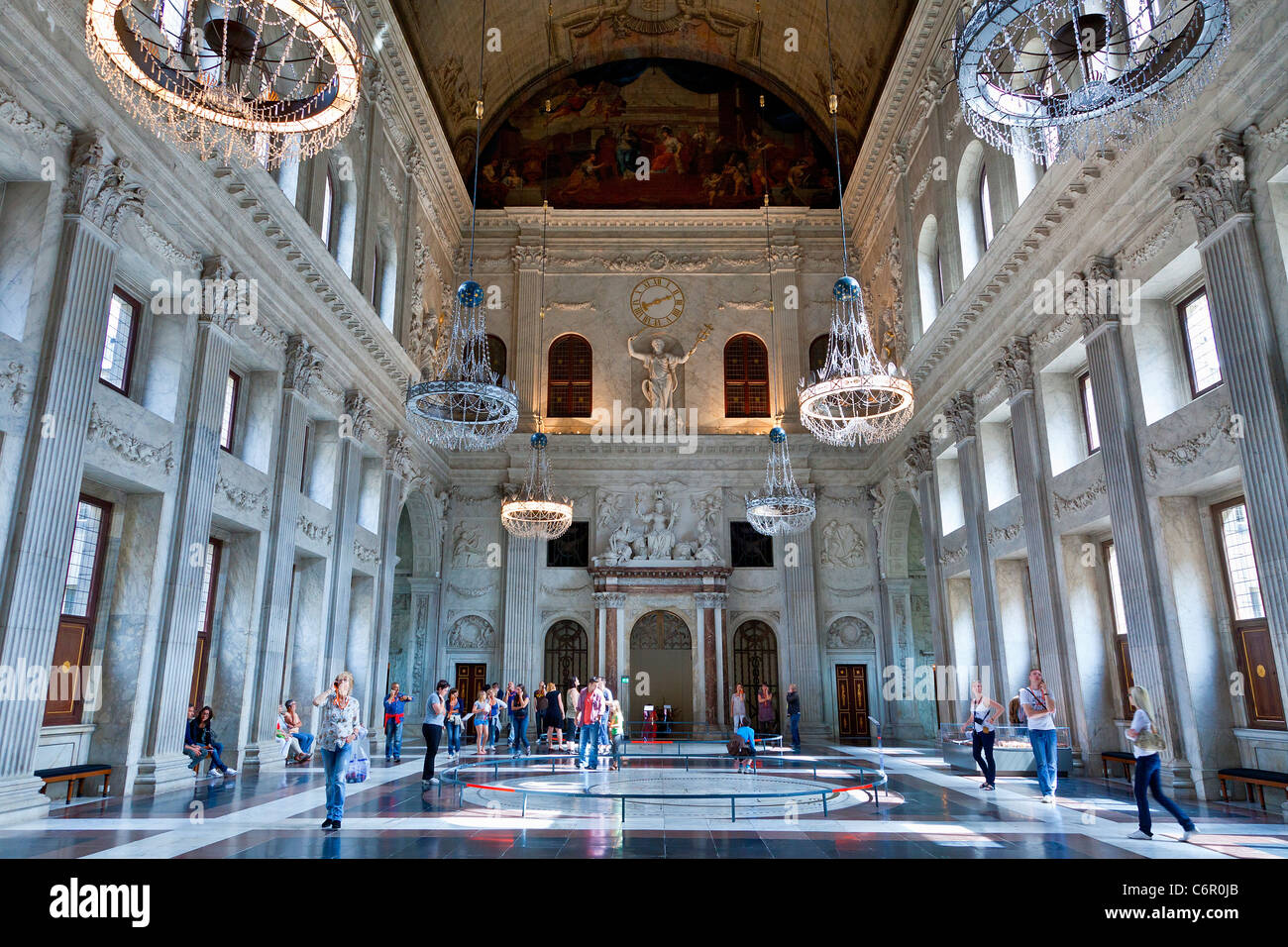 The Citizens' hall in the Royal Palace on Dam Square in Amsterdam Stock Photo