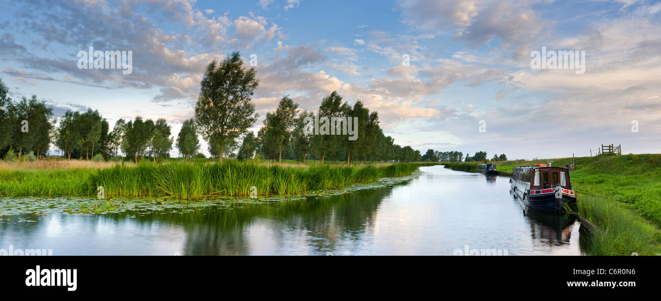 Narrowboat on the Great Ouse Stock Photo