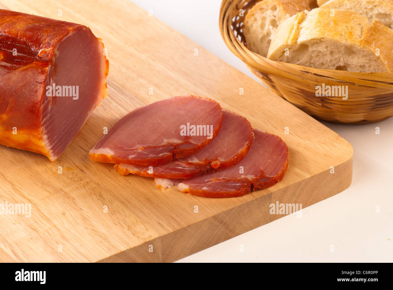 Pork loin, lomo embuchado, a Spanish cold meat speciality Stock Photo