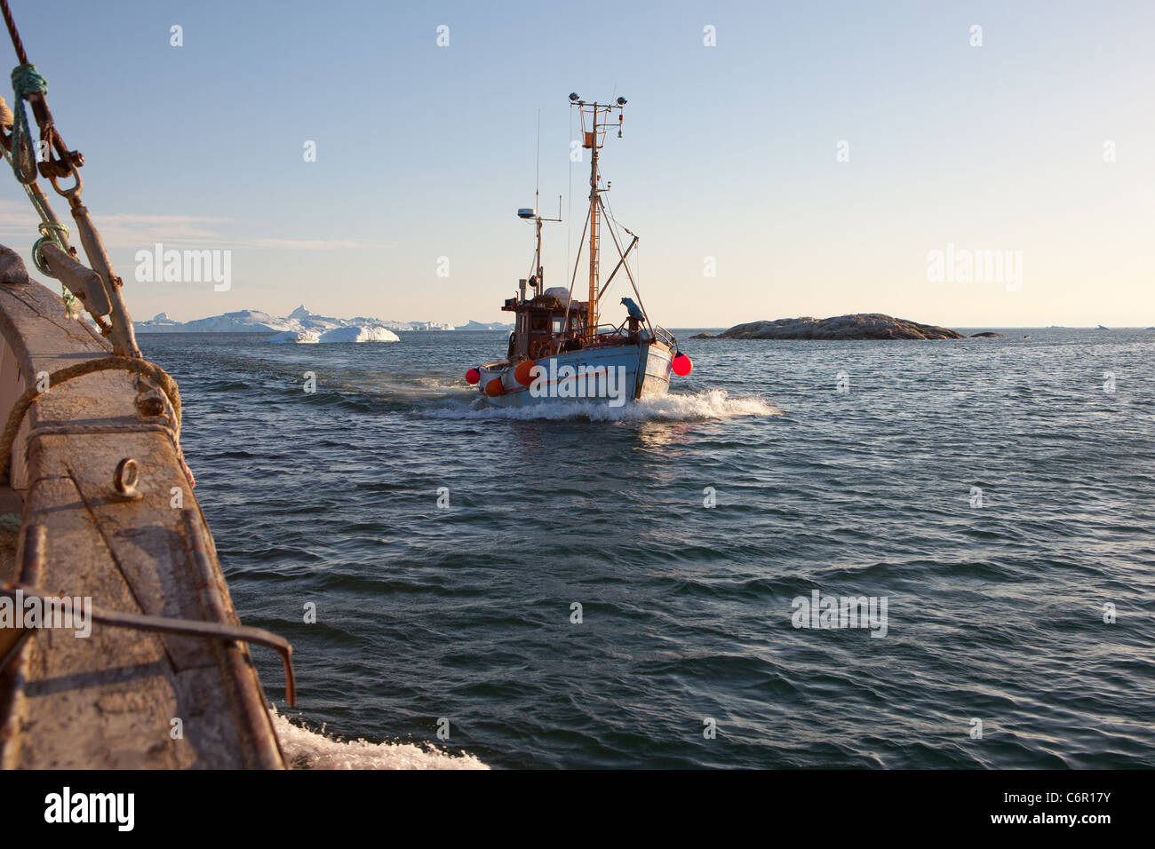 Fishing boat of Illulissat on the west coast of Greenland Stock Photo