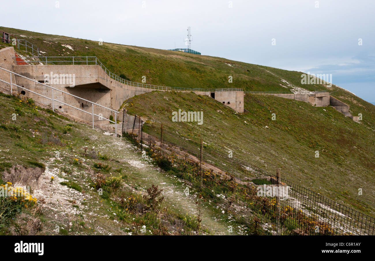 The abandoned rocket testing site on High Down in the Isle of Wight, England Stock Photo