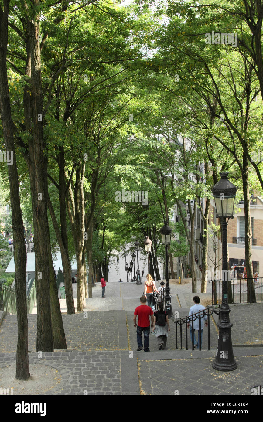 Montmartre steps Paris Stock Photo