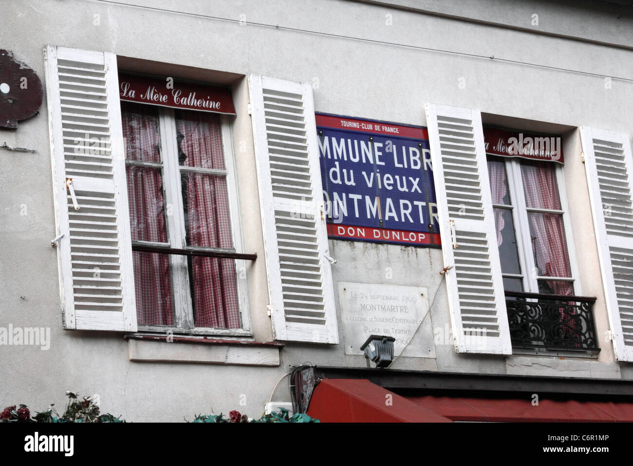 Montmartre restaurant windows Stock Photo