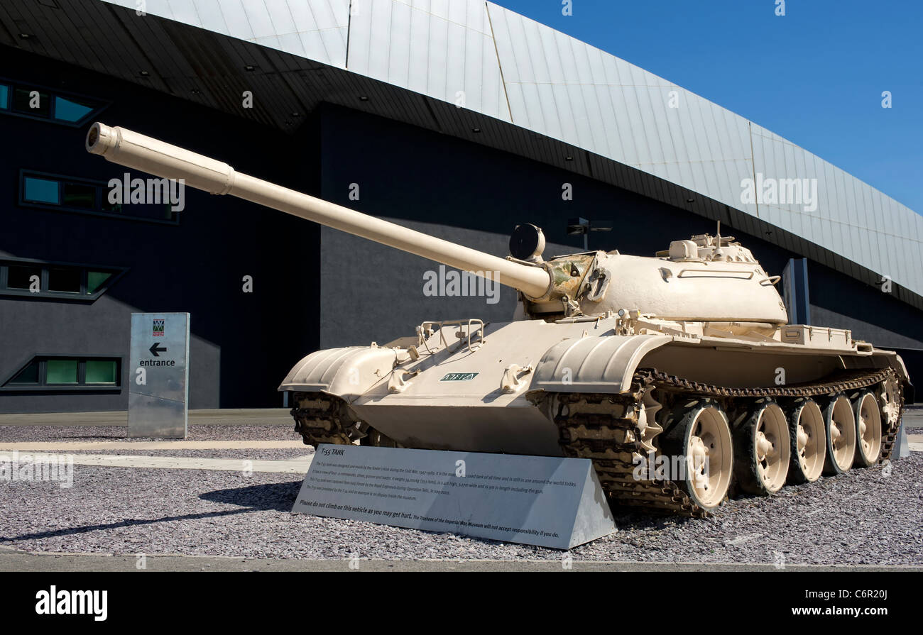T-55 Tank outside the Imperial Museum North at Salford Quays near Manchester, England Stock Photo