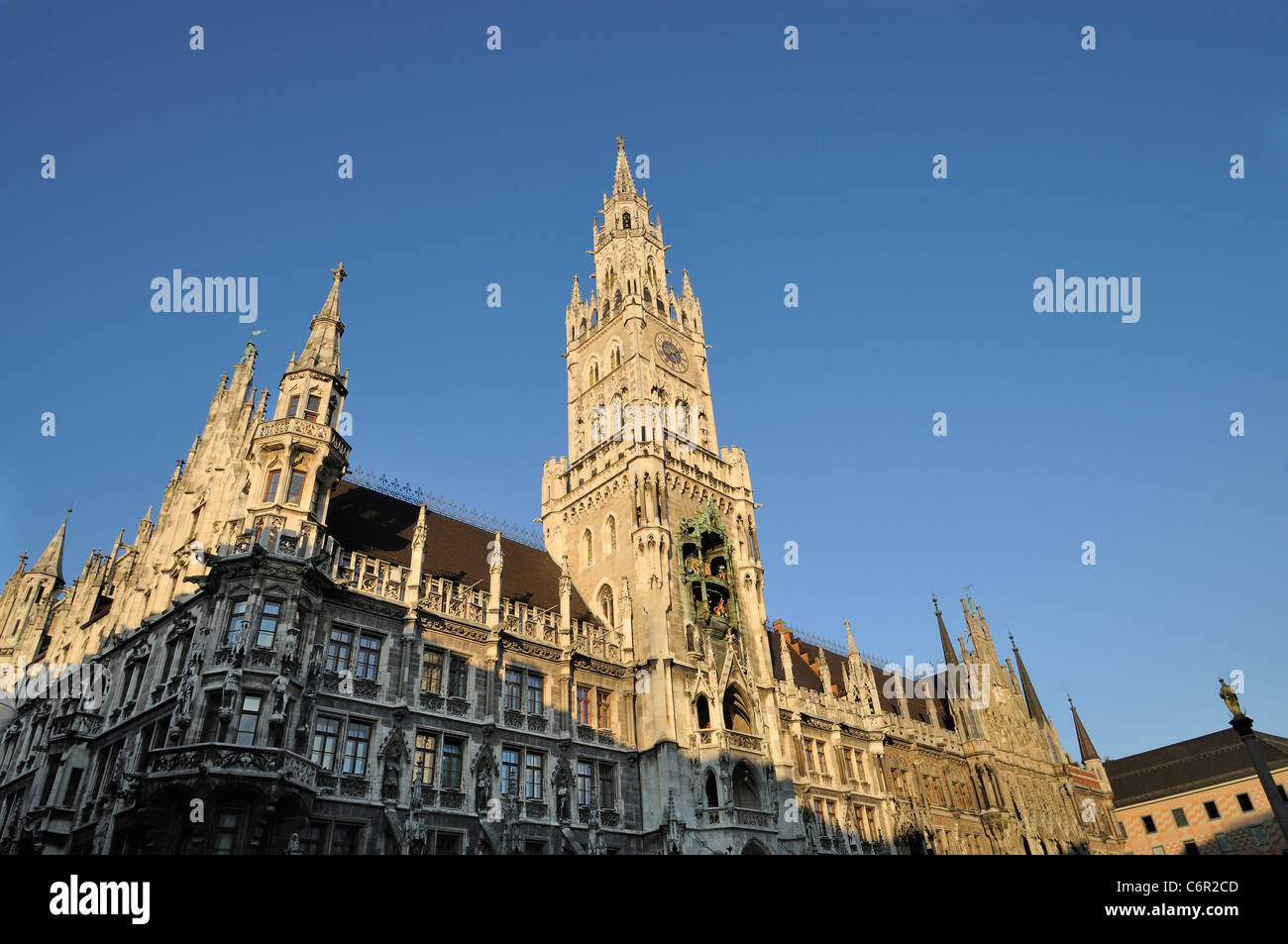 The new city hall at the Marienplatz in Munich, Germany. Stock Photo