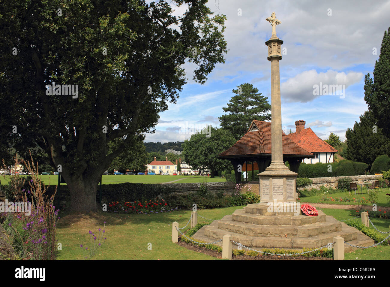 War Memorial at Brockham, a pretty village near Dorking, Surrey England