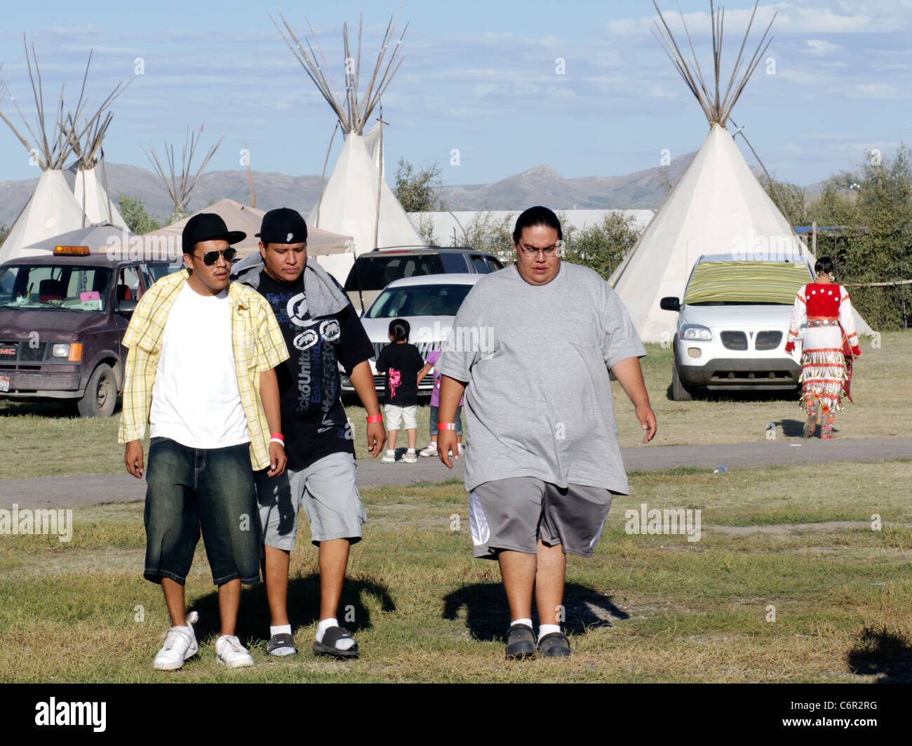 Native Americans at the annual Shoshone-Bannock Festival held in Fort Hall, Idaho. Stock Photo