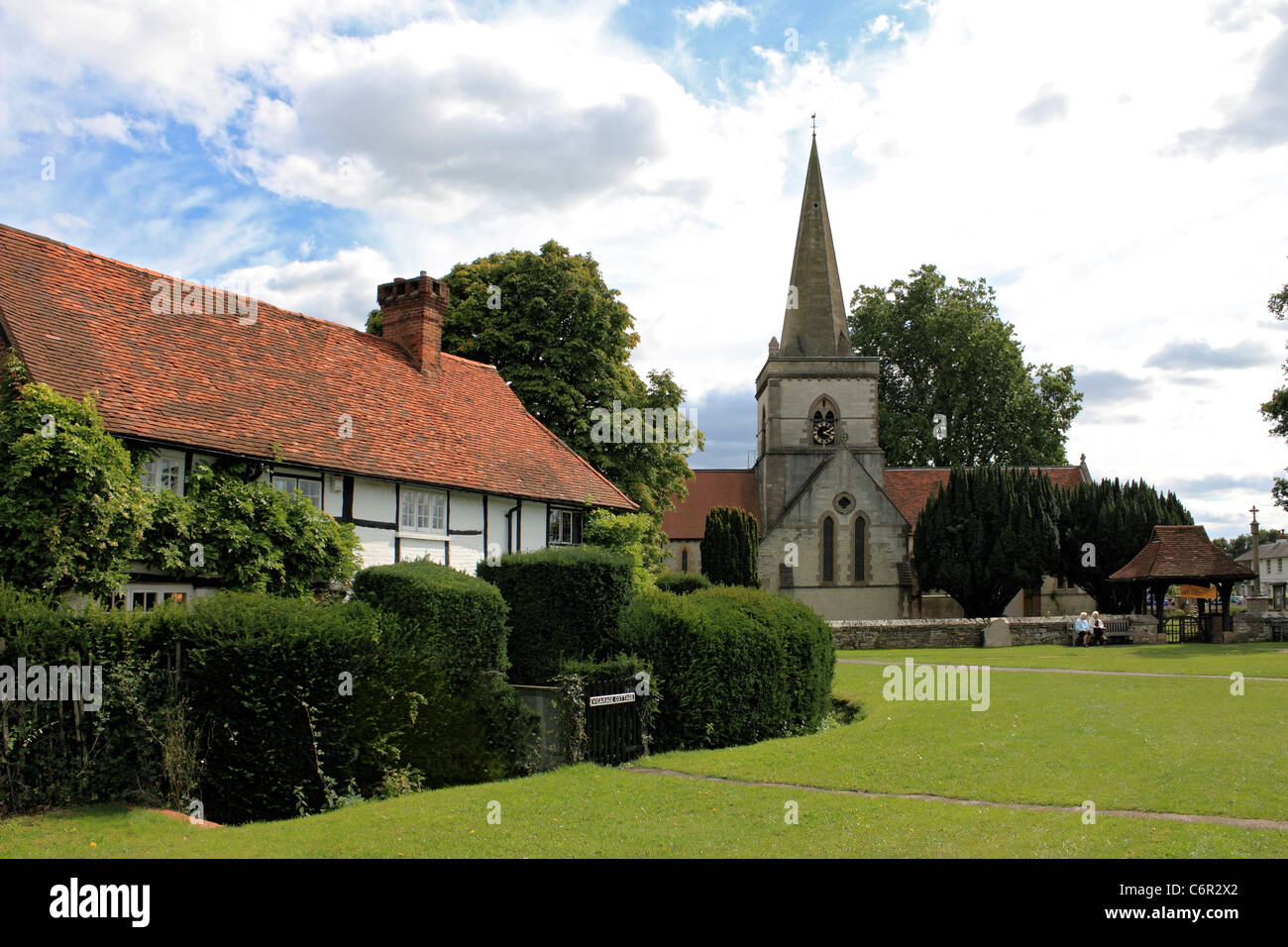 The Vickarage and Christ Church at Brockham, a pretty village near