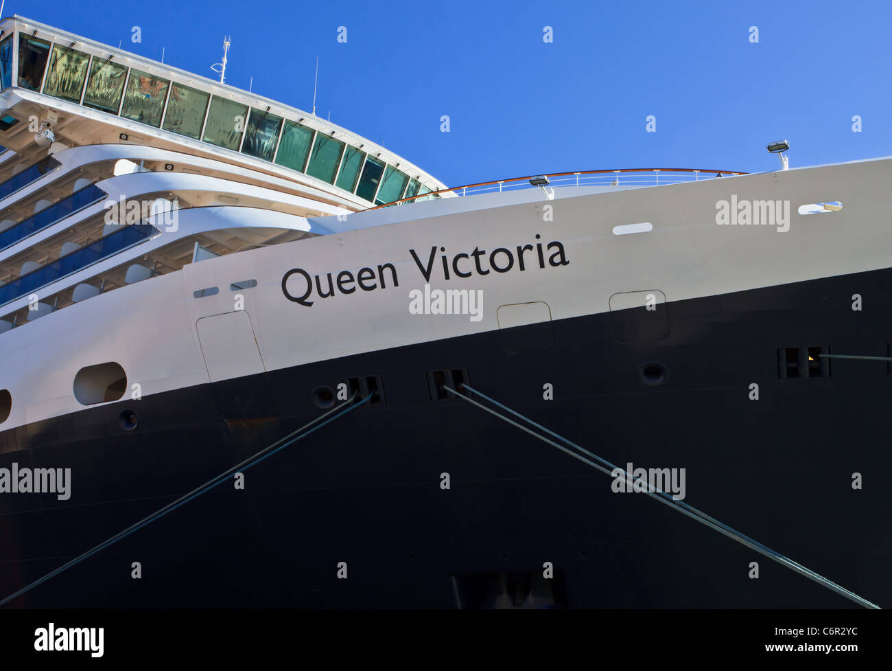 Cruise liner Queen Victoria at Venice harbor, Italy Stock Photo