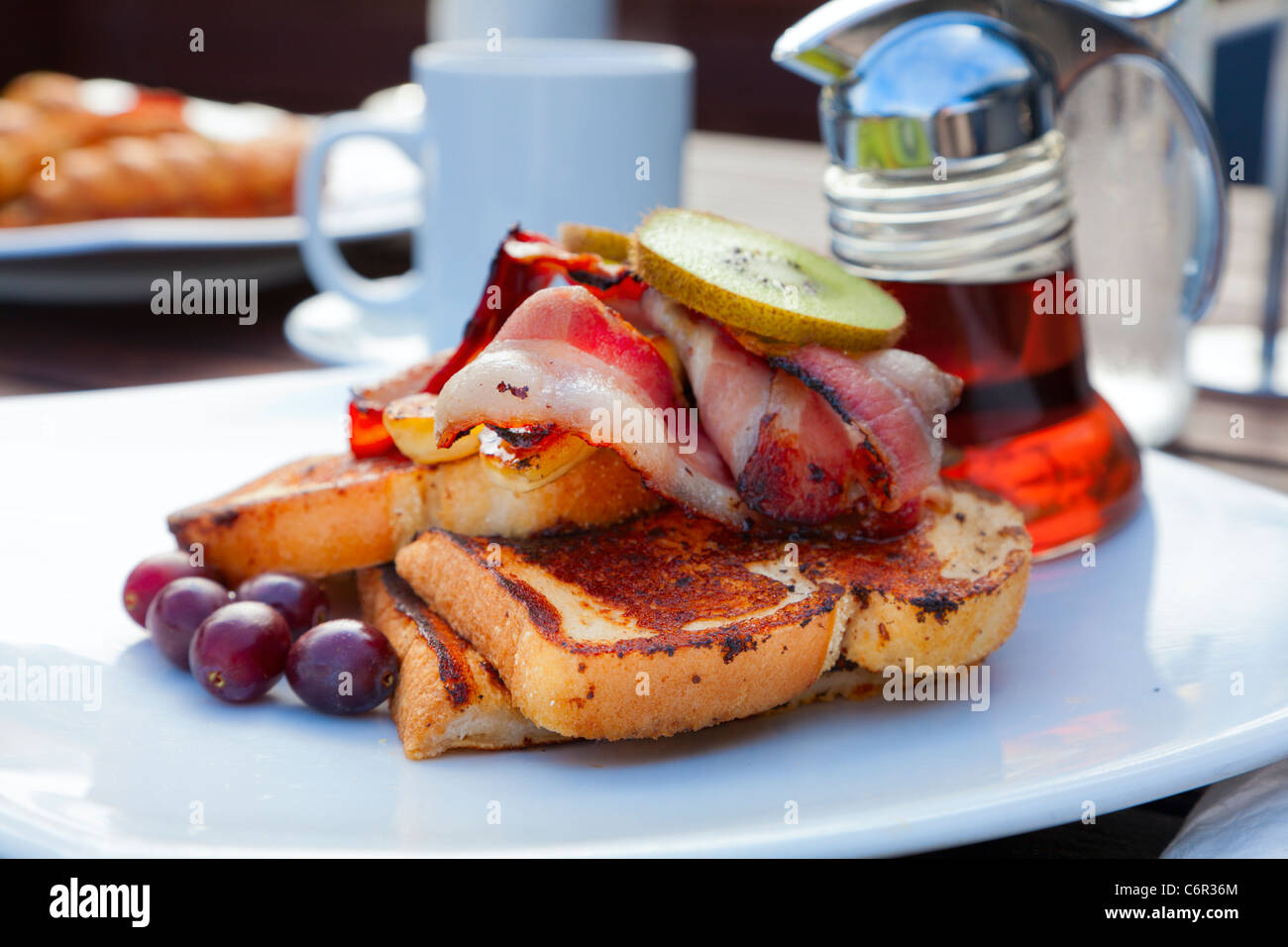 French toast with bacon Stock Photo