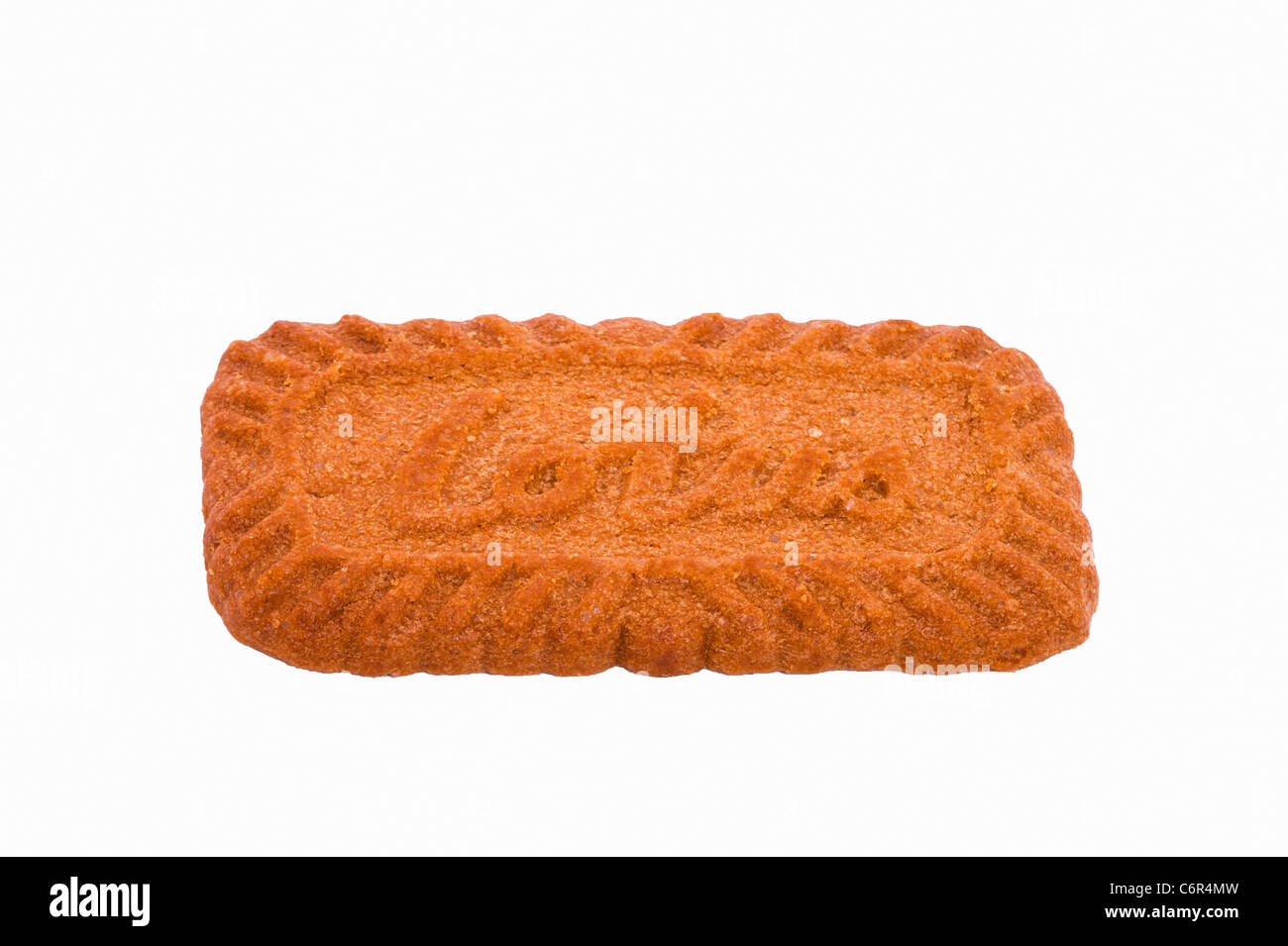 A Lotus original caramelised biscuit on a white background Stock Photo