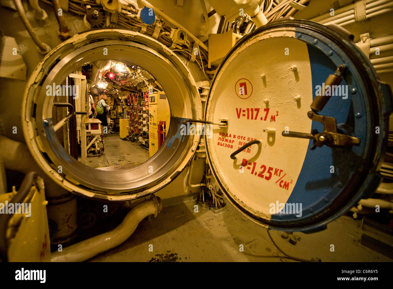 An Open Watertight Door Of The Soviet Diesel-Electric Attack Submarine B-39  Gives Access To The Vessel's Control Room Stock Photo - Alamy