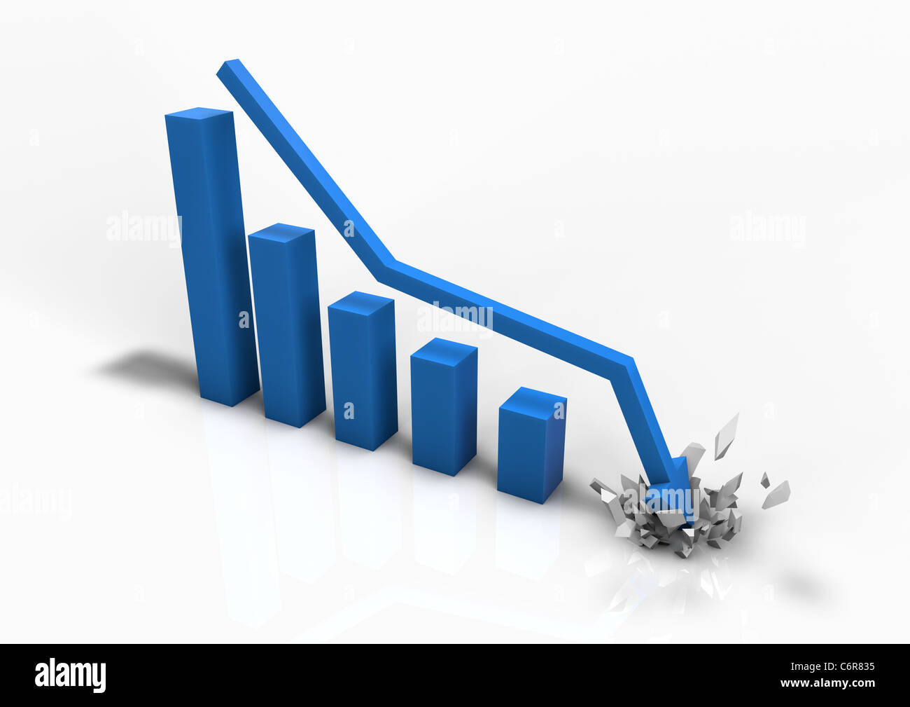 Crashing bar graph Stock Photo Alamy