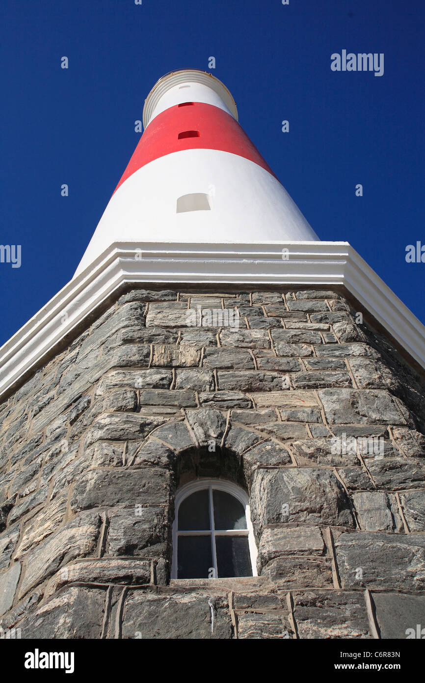 Low angle view of light house against a blue sky Stock Photo