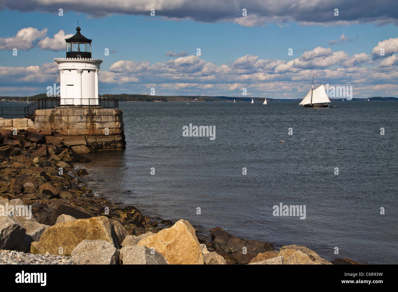 Portland Breakwater Lighthouse, in Portland, Maine, is located in city
