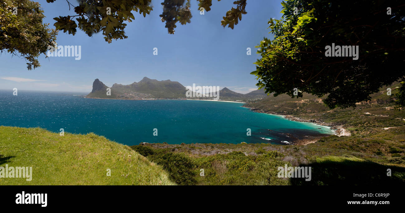A windswept Hout Bay from Chapmans Peak Drive. Stock Photo