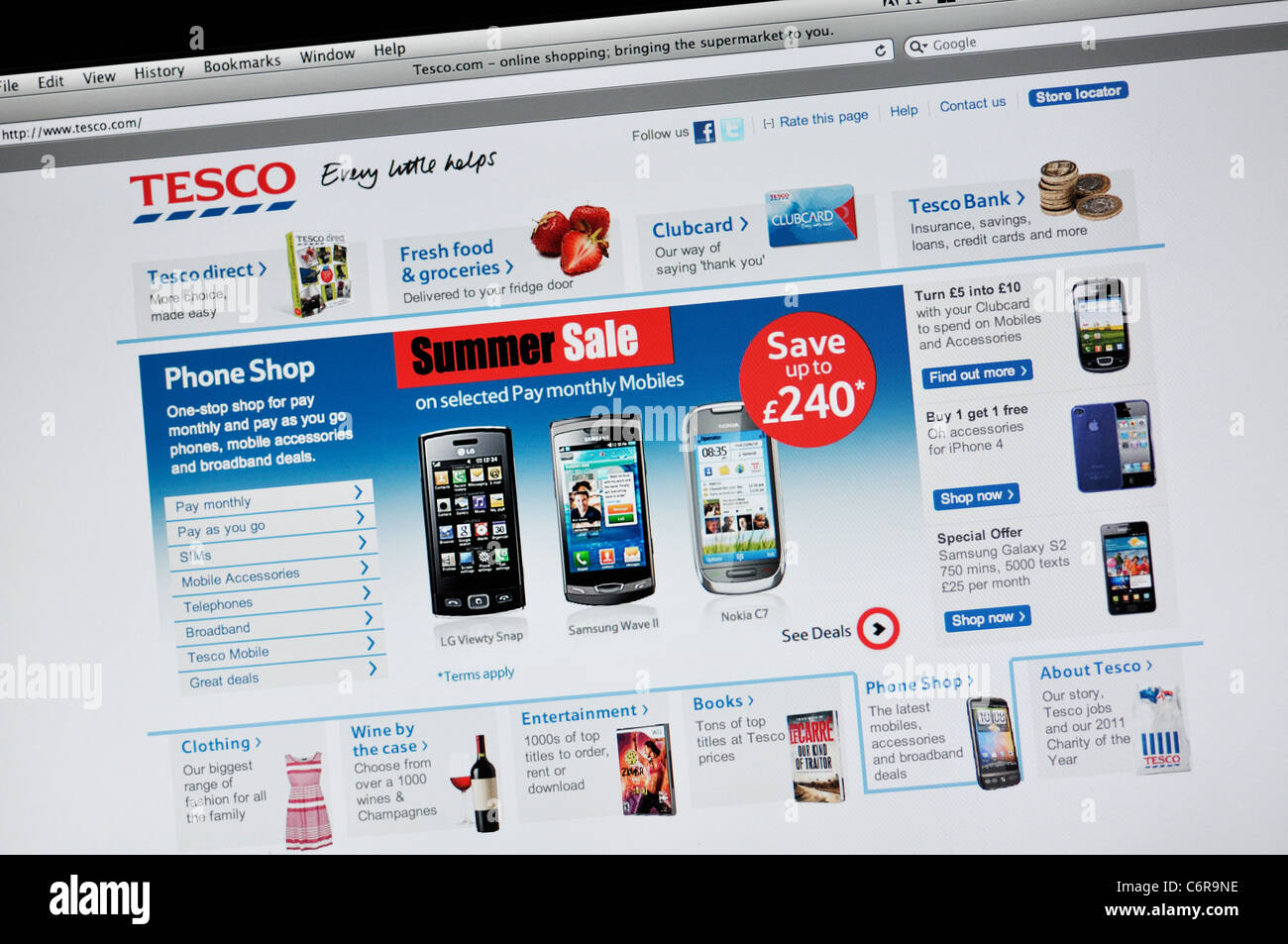Tesco store online grocery shopping website Stock Photo Alamy