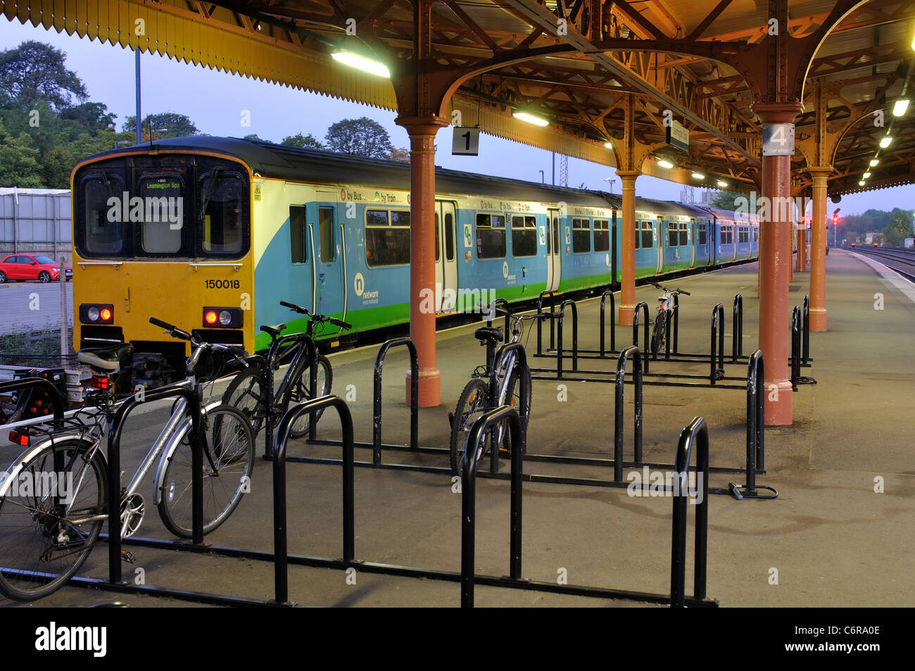 Network West Midlands trains at Leamington Spa railway station, early