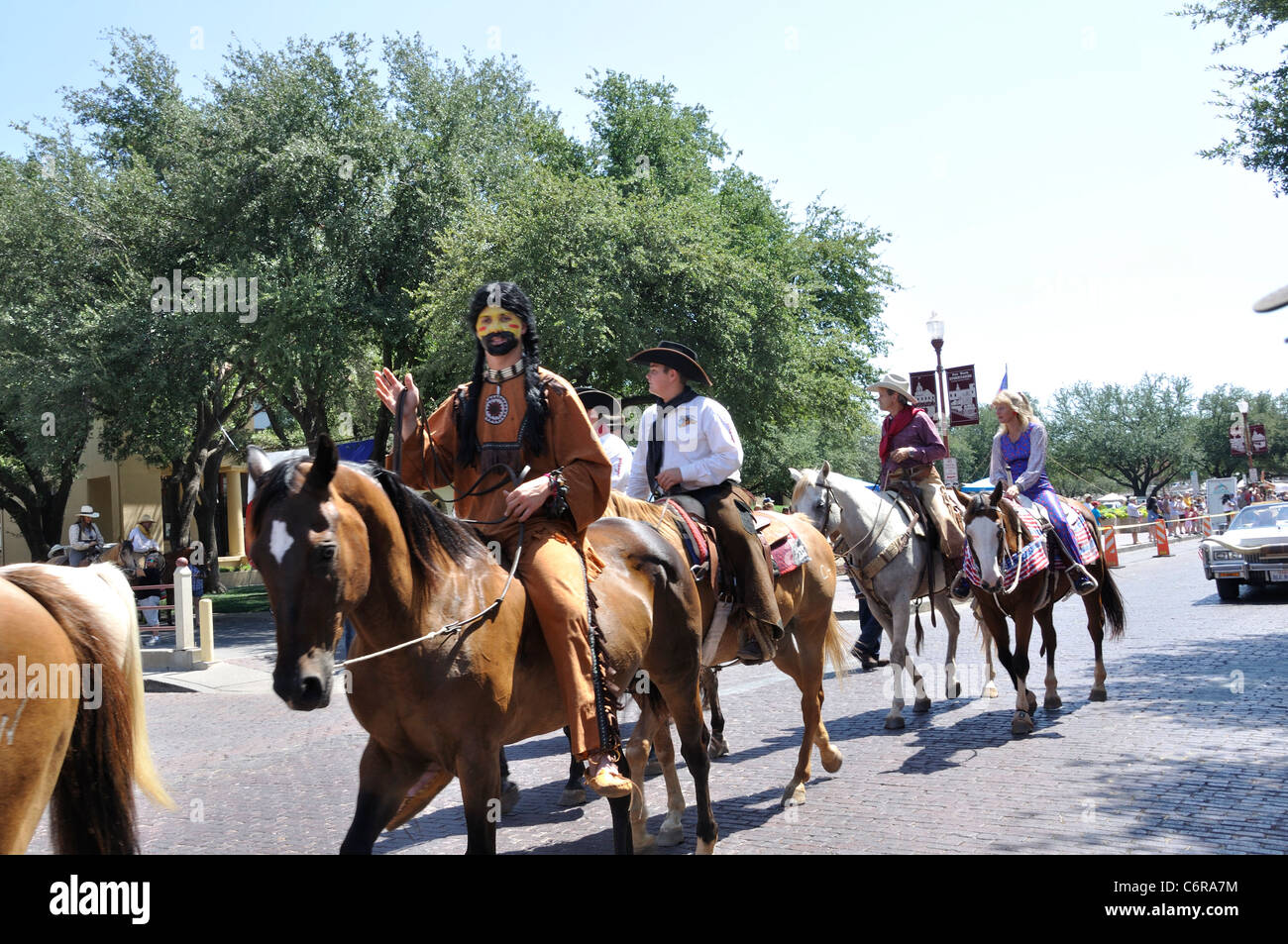 Parade, National Day of the American Cowboy, annual cowboy festival, Stockyards, Fort Worth, Texas, USA Stock Photo