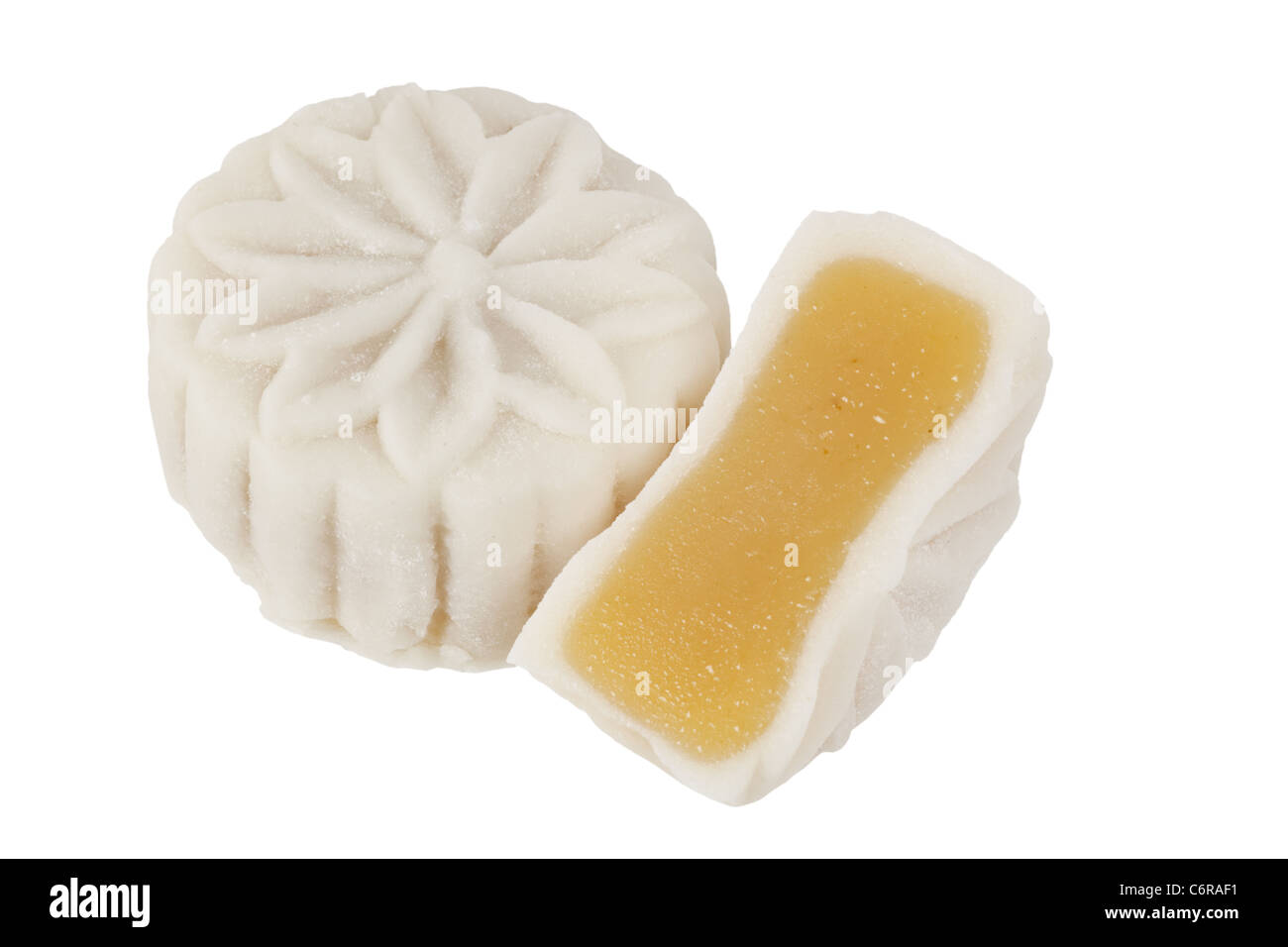 Snowskin Mooncake - Traditional Chinese food during mid autumn festival Stock Photo