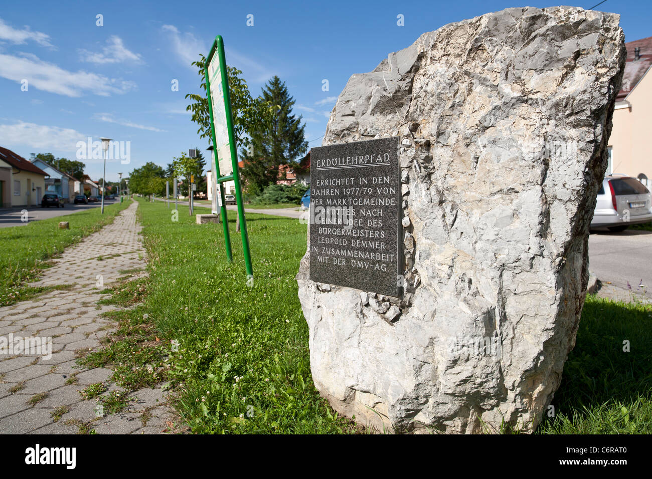 Starting point of the OMV oil and gas educational trail. Stock Photo