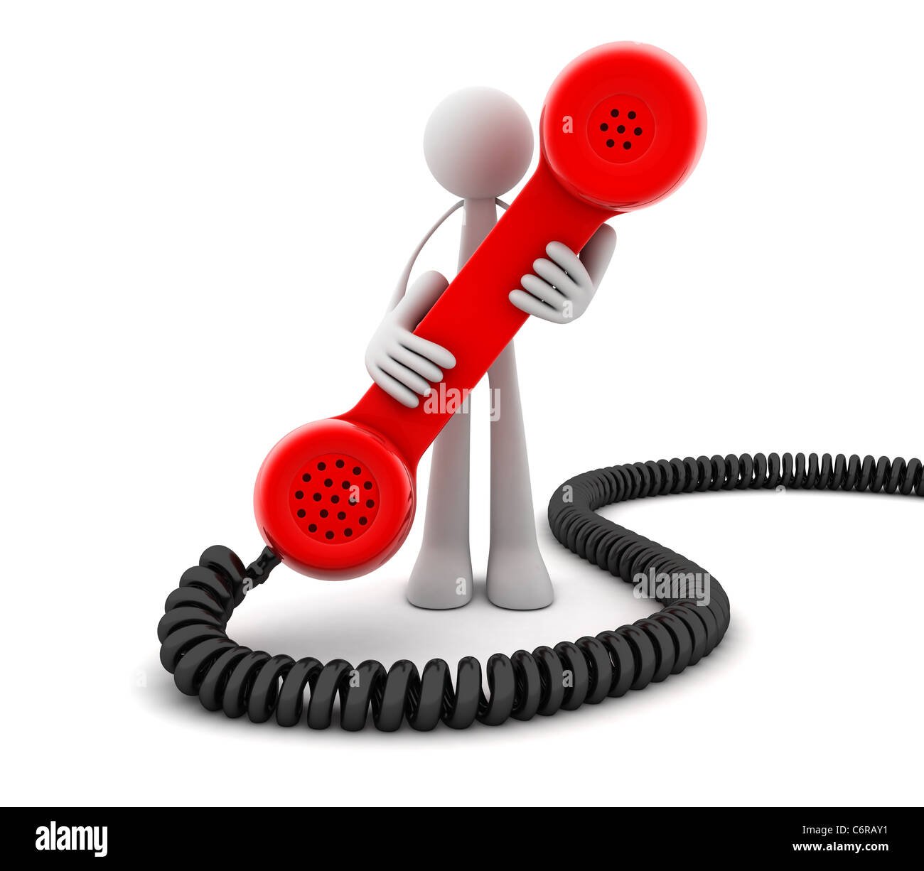 Man Using Red Telephone Man and Red telephone (done in 3d, isolated Stock Photo - Alamy